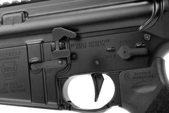 AR-15 pistol with extended bolt release.